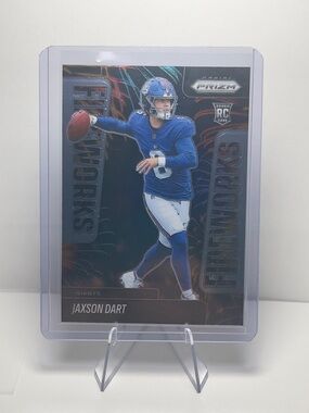 2025 Panini Prizm Football Fireworks Jaxson Dart rookie card